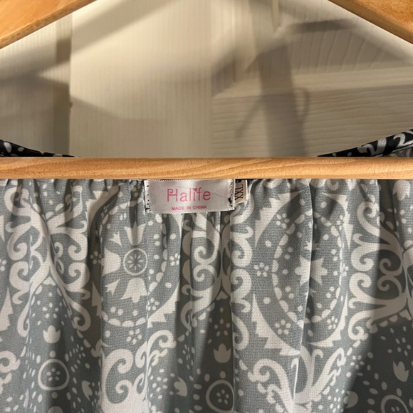 Halife dark Green and White Patterned Blouse Size XXL - Picture 2 of 2